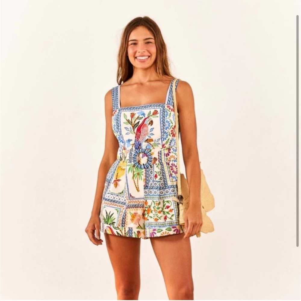 Tropical tiles romper S brand new